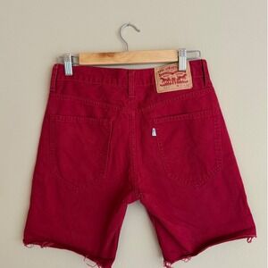 Vintage Red Levi's 511 Slim Fit Denim Cut Off Shorts W28
